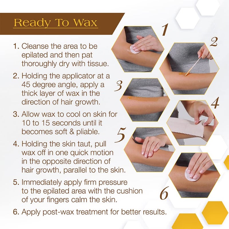 GiGi Microwave Tweezeless Wax - Non-Strip Facial Hair Remover, Honey-Infused, 1 oz - Image 5